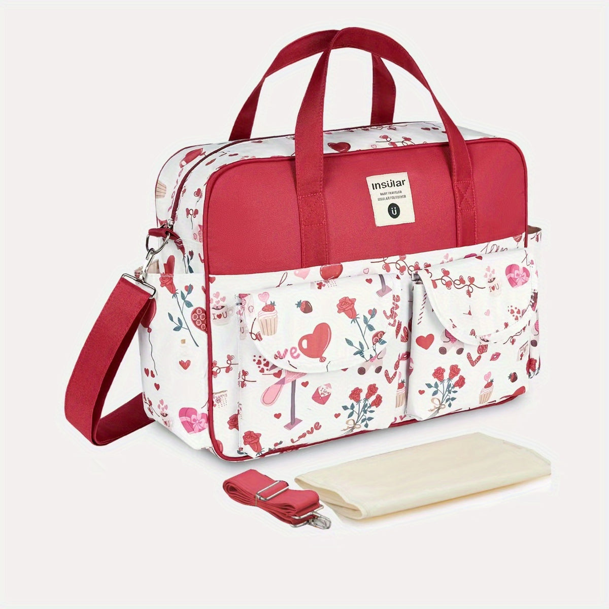 Sac fourre-tout d'épaule multifonctionnel à motif floral pour futures — Monptitlou Image