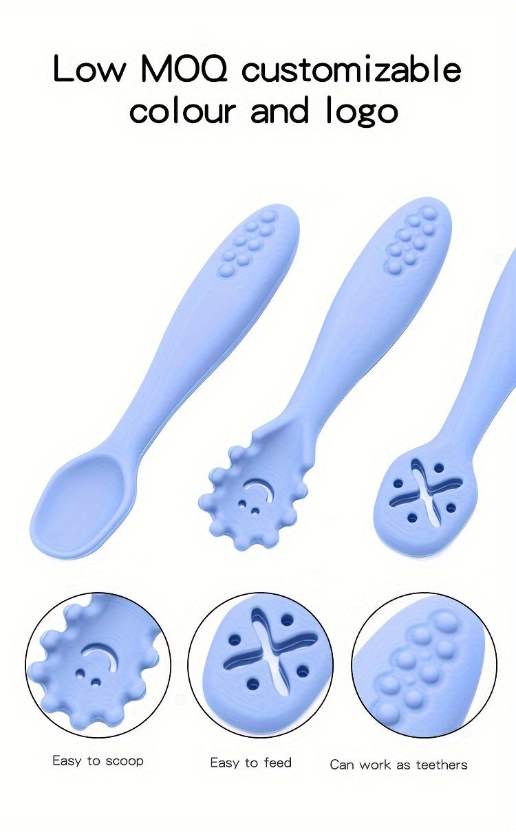 [Cuillères en silicone] 1 Ensemble de 3 Cuillères en Silicone pour — Monptitlou