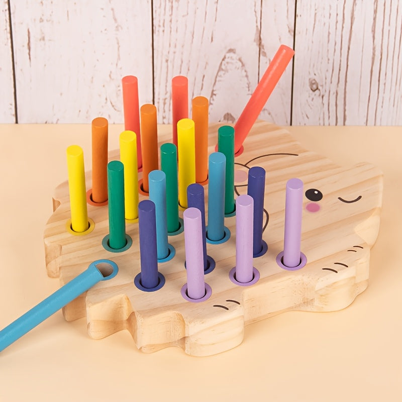 Jouet hérisson en bois multicolore, photo 13
