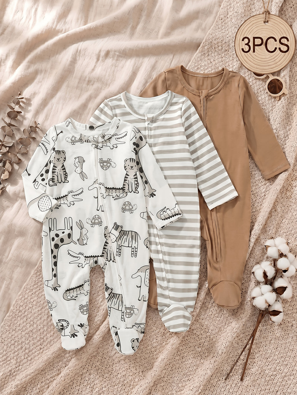 Ensemble de pyjama à pieds manches longues pour bébé nouveau-né — Monptitlou