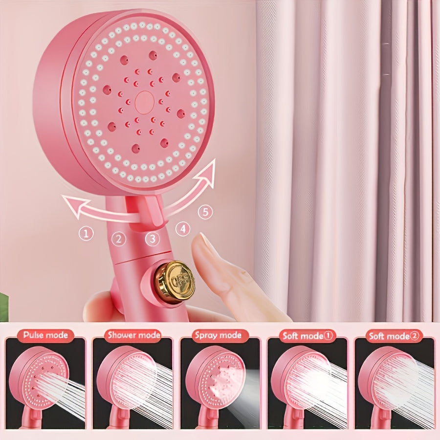 Ensemble de pommeau de douche rose tendance et u tissé de 1,5 m — Monptitlou