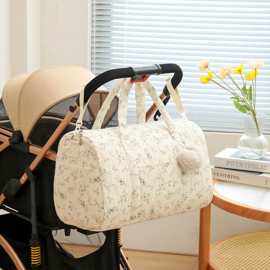 Sac à langer en polyamide imprimé floral avec grande capacité et design — Monptitlou