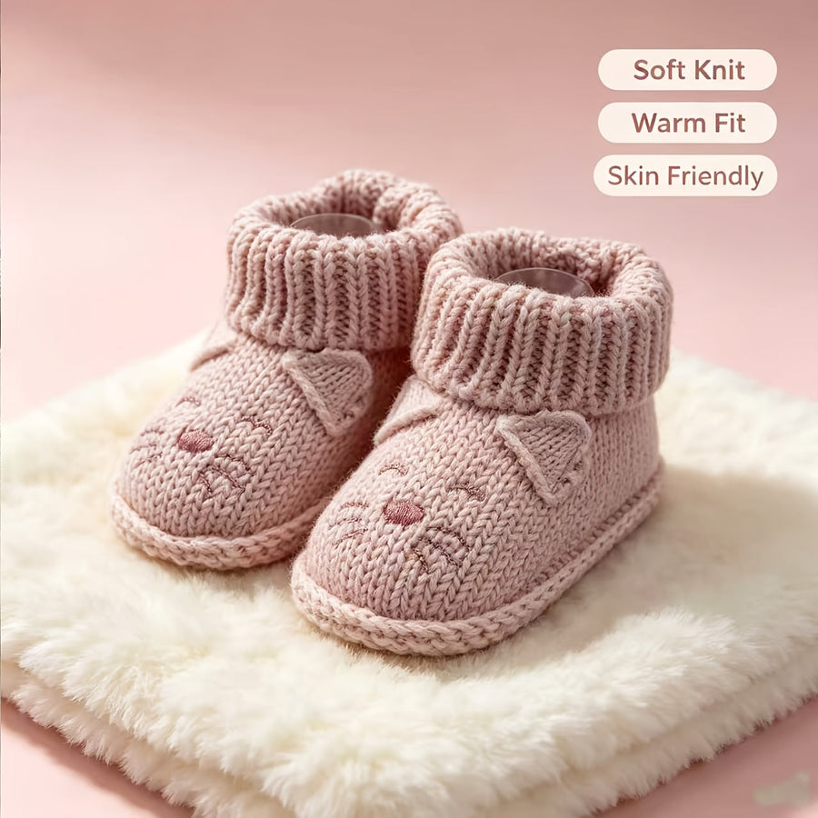 [Cadeau bébé 0-6 mois] 1 Paire de Chaussons Bébé Tricotés à la Main — Monptitlou