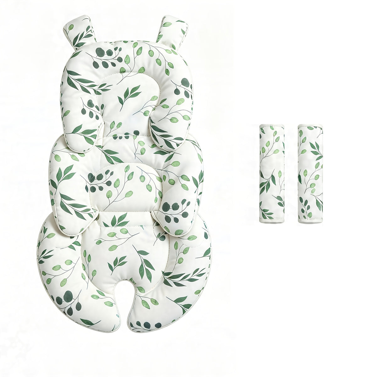 Coussin de siège de poussette pour bébé à imprimé feuilles vertes — Monptitlou Image