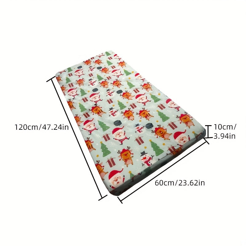 Matelas de berceau, tissu de Noël respirant, fermeture éclair — Monptitlou