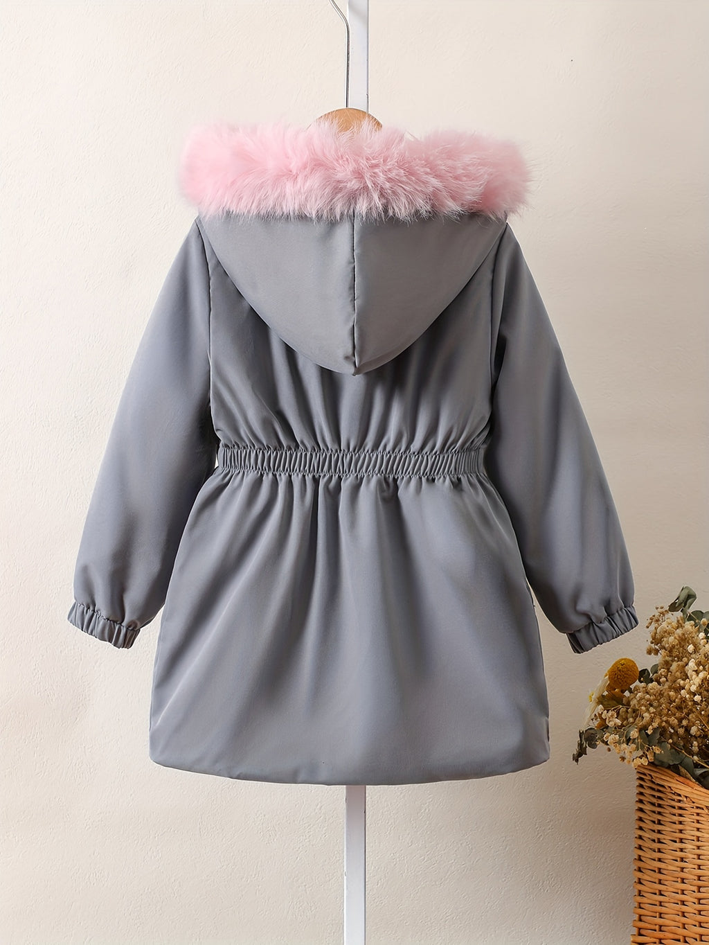 Manteau long à capuche doublé pour filles, automne hiver, décontracté