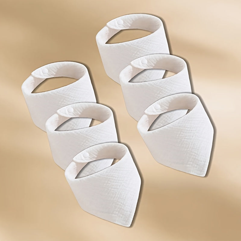 Lot de 6 Bavoirs Bandana Triangle Blancs pour Nourrissons et — Monptitlou