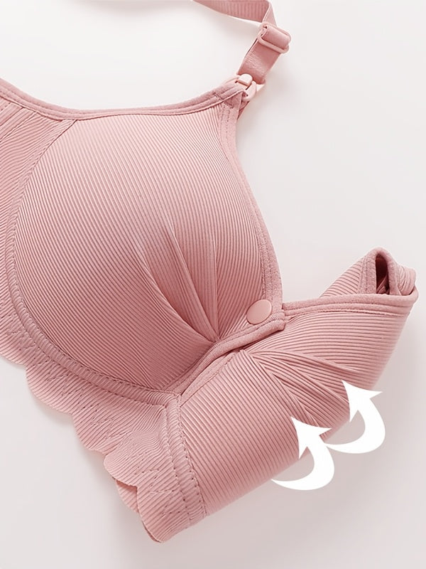 Soutien-gorge de maternité et d'allaitement élégant, couleur unie