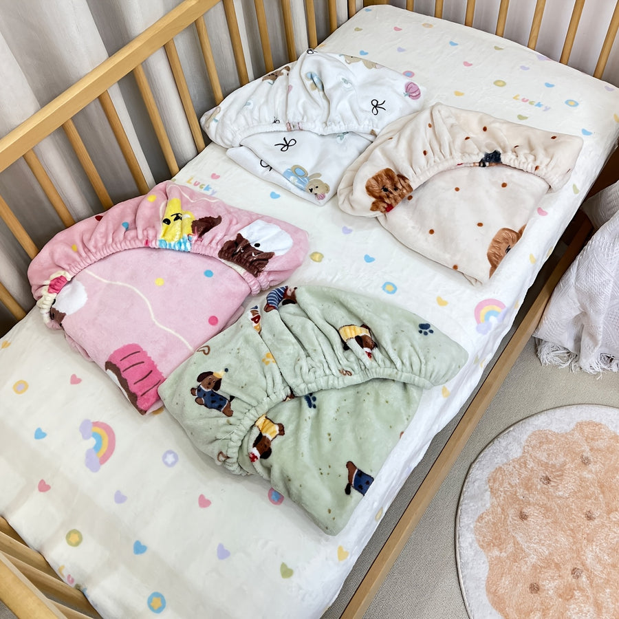Drap-housse en peluche pour bébé, couvre-matelas épais — Monptitlou