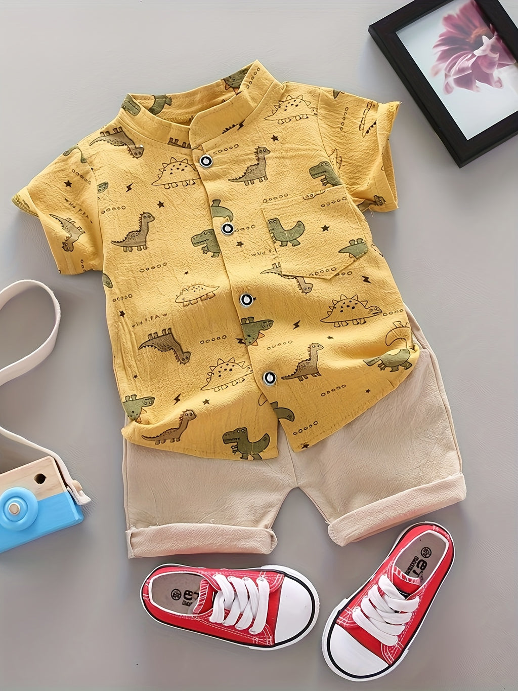 Chemise à manches courtes décontractée pour jeunes, motif animaux, été