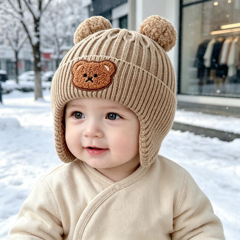 Bonnet Épaissi Adorable sur le Thème de l'Ours pour Garçons et Filles — Monptitlou