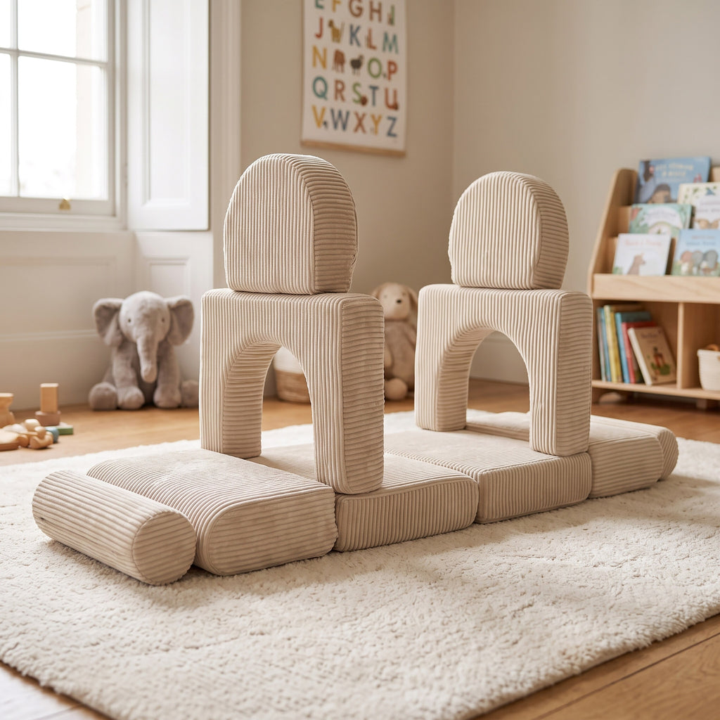 Set canapé de jeu 10 pièces « Cord » beige — Monptitlou