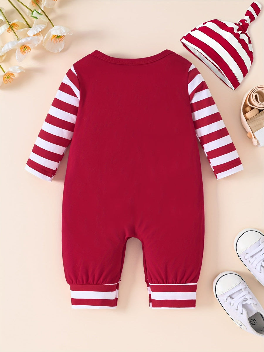 [2 pièces, idéal extérieur] Ensemble de 2 pièces de combinaison à manches longues à capuche et jambes ouvertes pour bébé