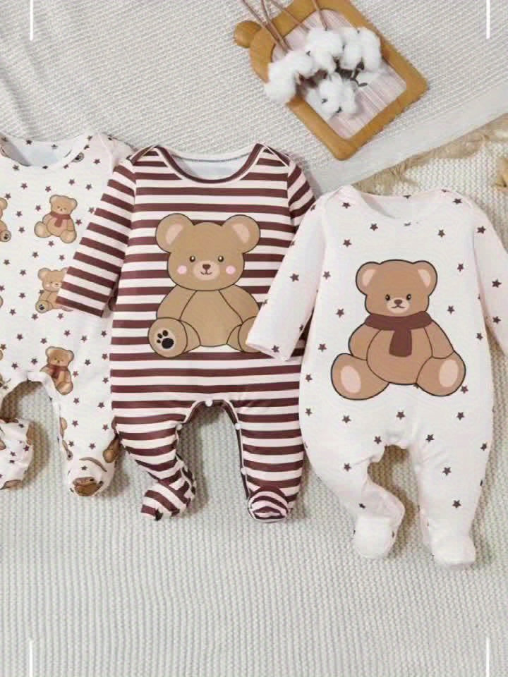 Gigoteuses pour bébé, à motif ours aléatoire et écharpe cartoon — Monptitlou