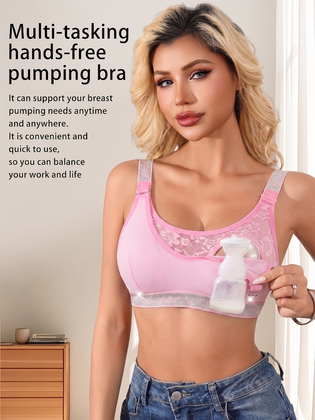 Nouveau soutien-gorge d'allaitement pour femme avec bordure en filet