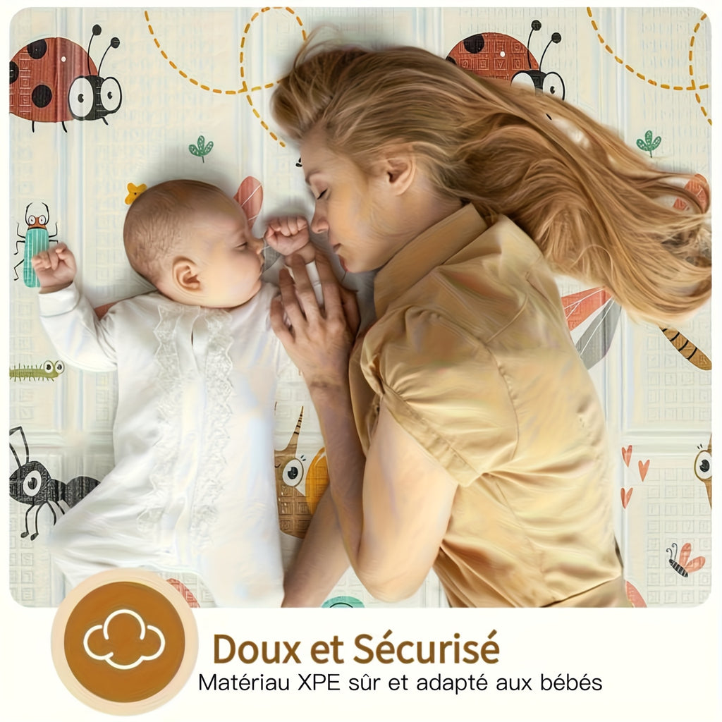 Tapis de Jeu Pliable pour Bébé avec Mousse de Sécurité — Monptitlou