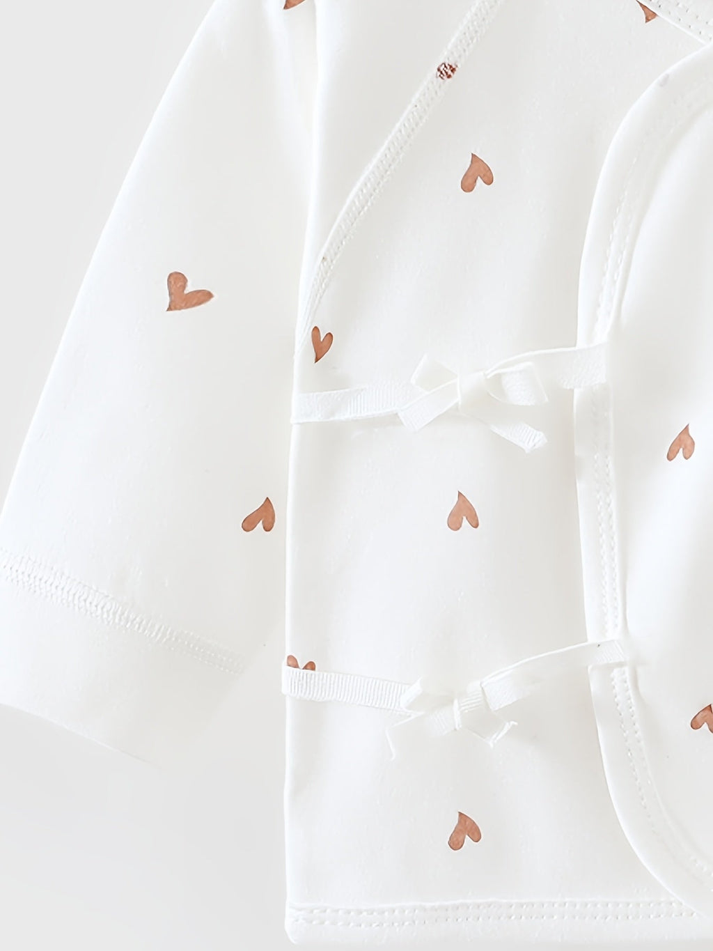 Lot de 3 tenue nouveau-né ensemble haut et bas imprimé cœur doux avec bonnet, unisexe quotidien décontracté pour extérie
