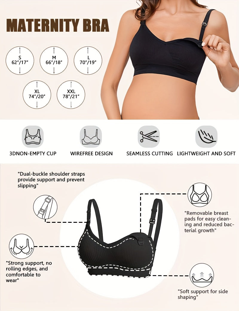 6 soutiens-gorge d’allaitement en nylon, confortables — Monptitlou