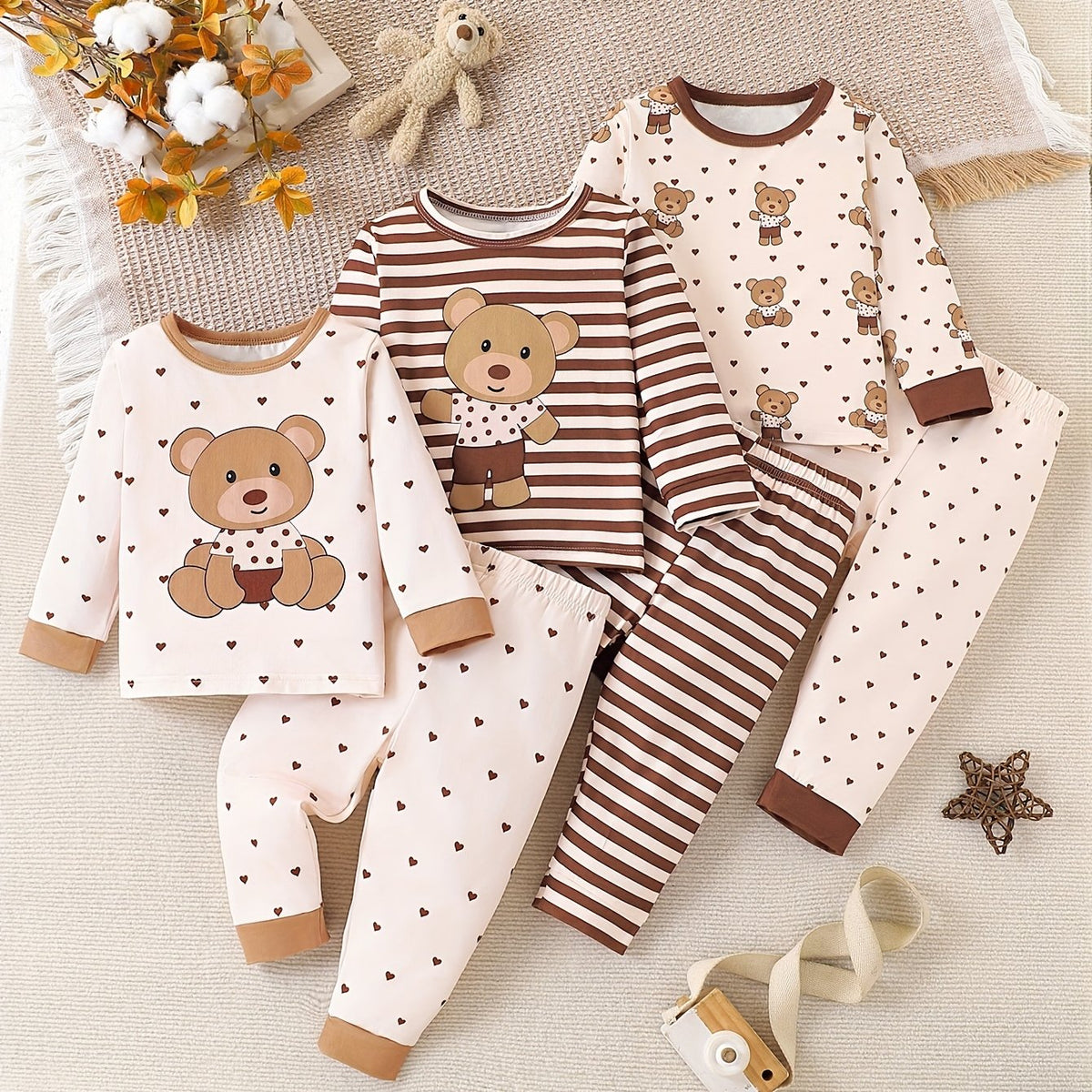 [Pyjama doux toutes saisons] Ensemble de pyjama pour garçons 3-Pack — Monptitlou Image
