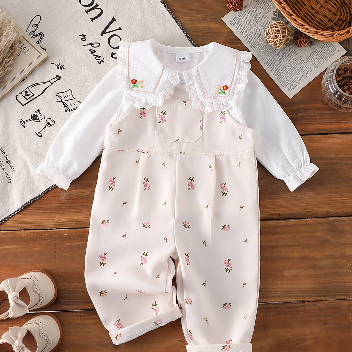 Ensemble 2 pièces pour filles : Chemise mignonne décontractée à longues — Monptitlou Image