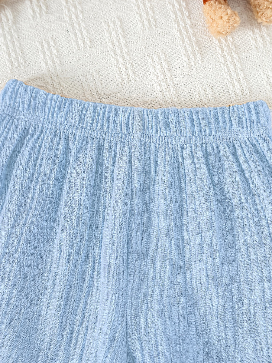 Ensemble 2 pièces pour garçon 0-3 ans : chemise à col droit manches