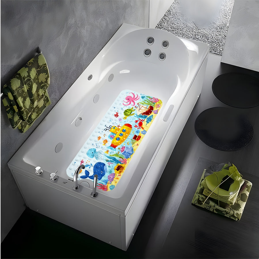 1 tapis de bain, Baleine de profonde, Pieuvre, Tortue, Sous-marin — Monptitlou