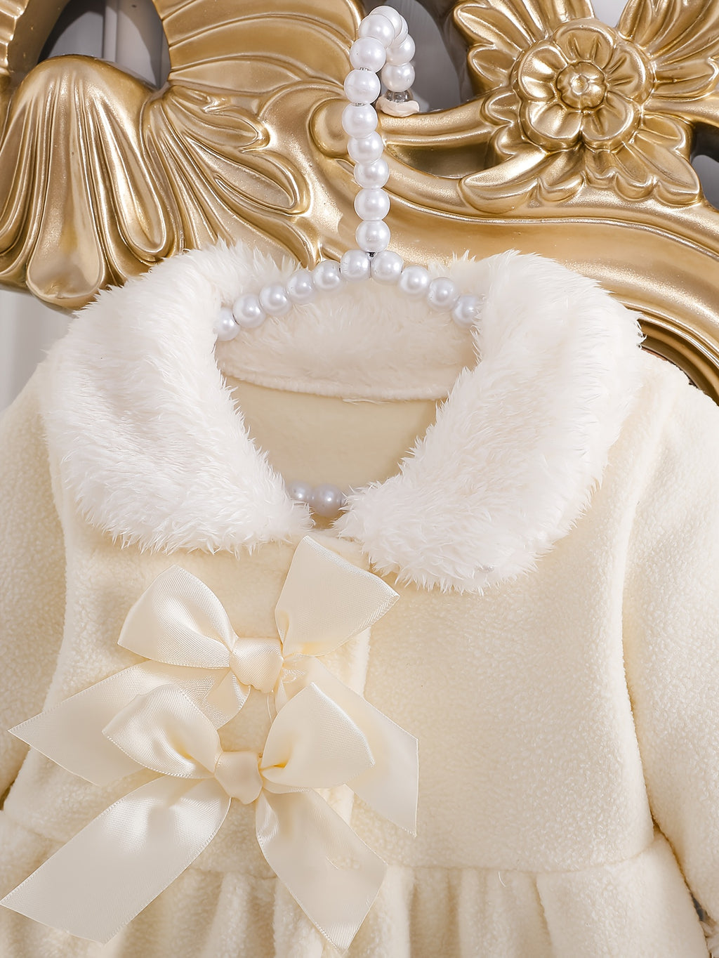 Cardigan ouvert beige polaire pour filles automne/hiver — Monptitlou