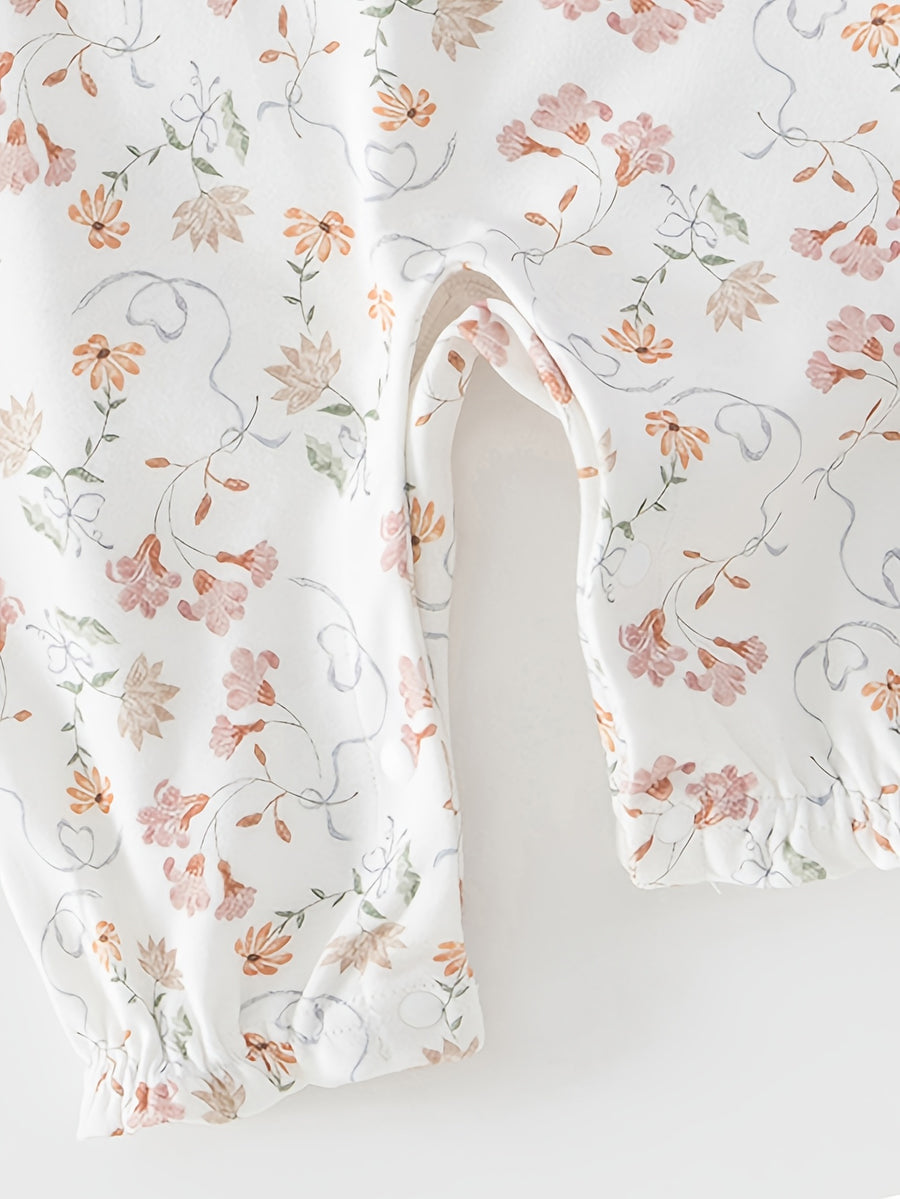 Nouvelle Arrivée Printemps Barboteuse à Manches Longues en Pur Coton