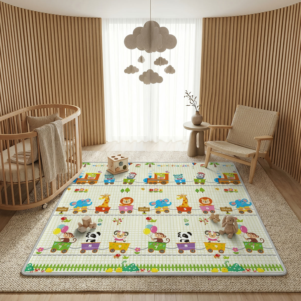 Tapis d'éveil bébé extra large 200X180Cm, conception réversible — Monptitlou Image
