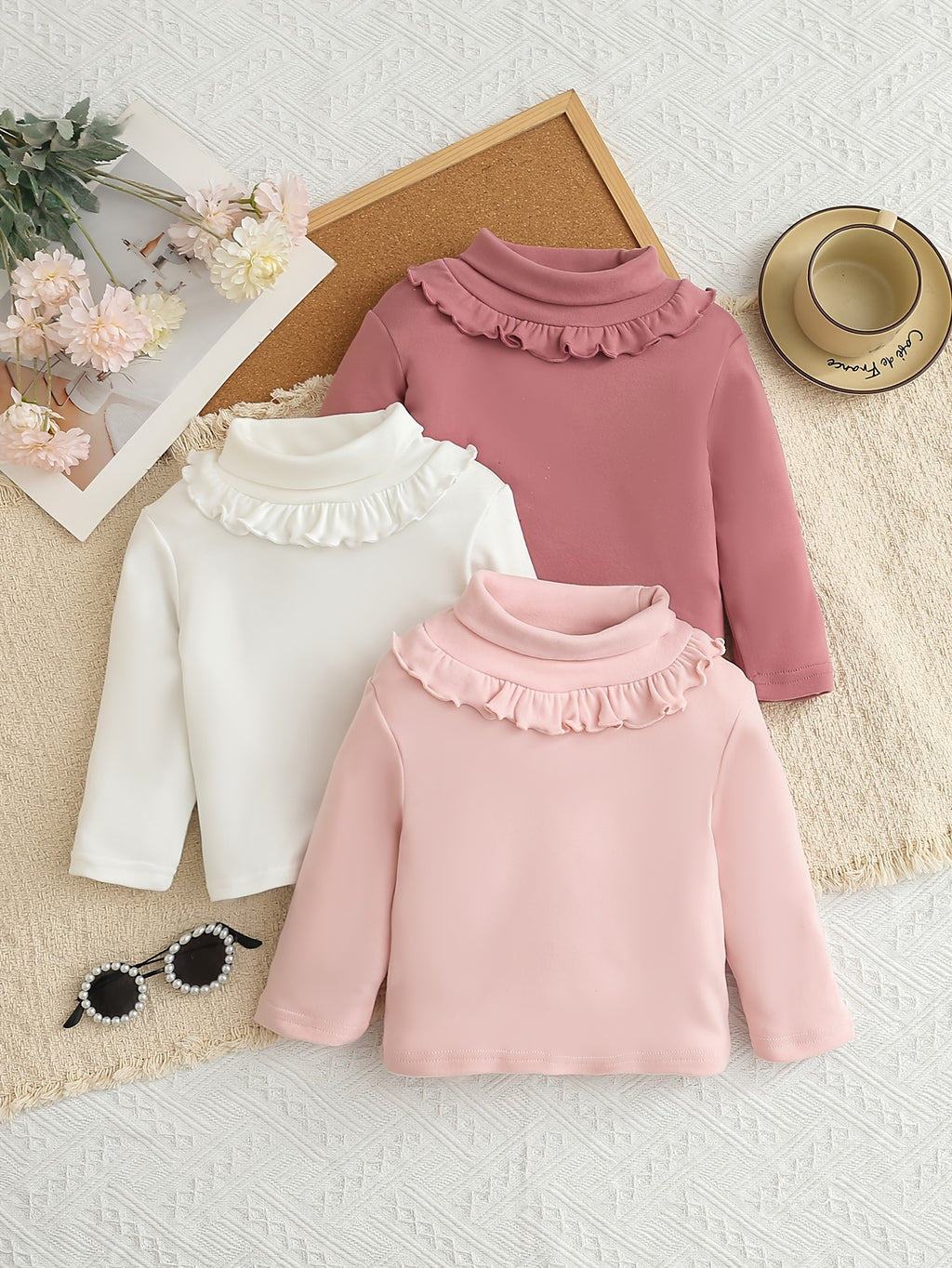 Pulls col roulé en velours allemand pour filles, automne/hiver — Monptitlou
