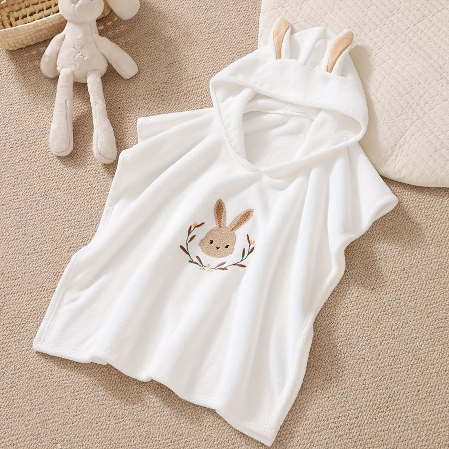 Serviette de bain enfant brodée, motif animaux — Monptitlou