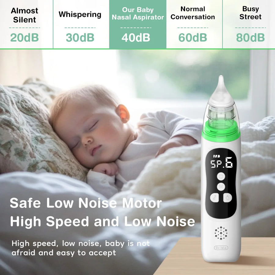 Mouche-bébé électrique en silicone, aspiration réglable — Monptitlou