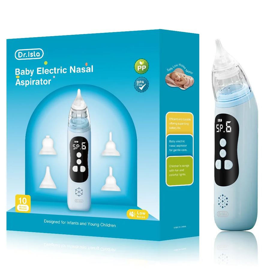 Mouche-bébé électrique en silicone, aspiration réglable — Monptitlou