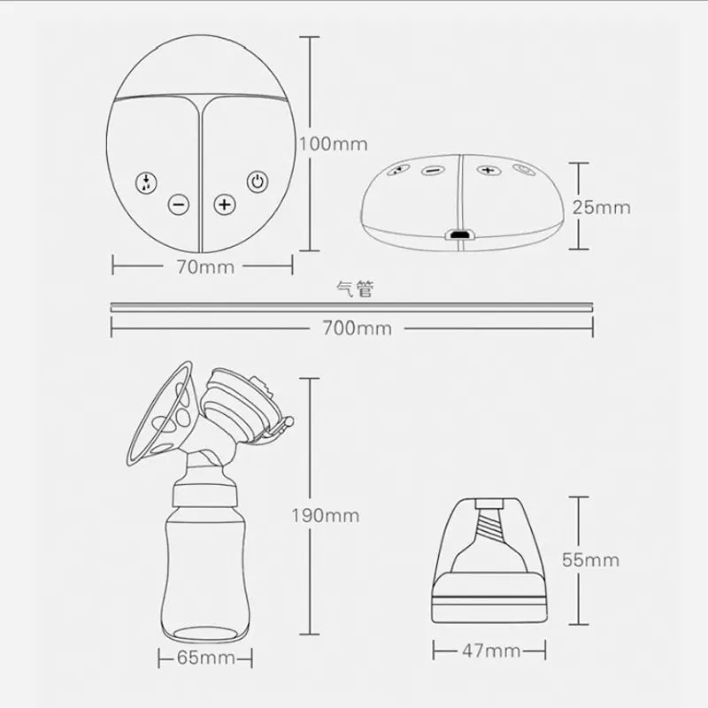 Tire-lait électrique double avec coussinets d'allaitement et stockage — Monptitlou