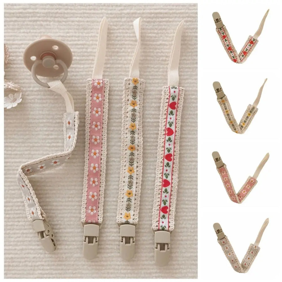 Porte-sucette réglable pour bébé, style ethnique, tétine grill — Monptitlou