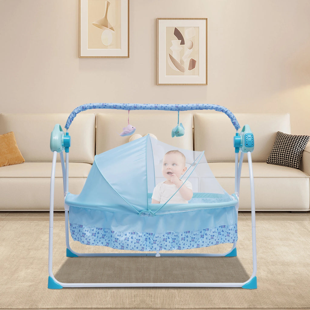 Berceau électrique pour bébé avec ciel de lit — Monptitlou