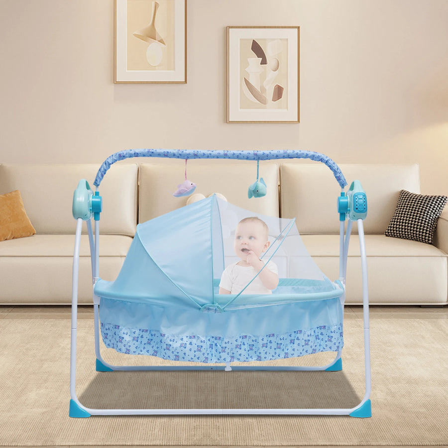 Berceau électrique pour bébé avec ciel de lit — Monptitlou