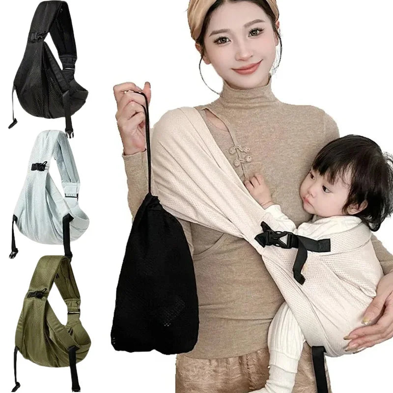 Portable bébé fronde porte-bébé enveloppement enfant en bas âge sac à — Monptitlou