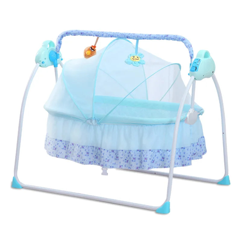Berceau Électrique Intelligent pour Bébé, Chaise à Bascule Pliable — Monptitlou
