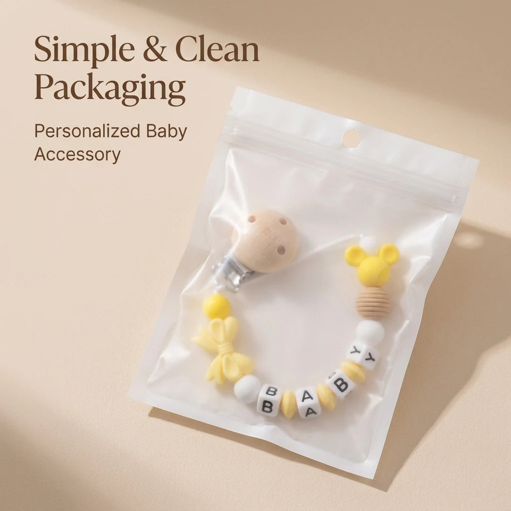 Support de sucette en silicone pour bébé, personnalisable avec nom