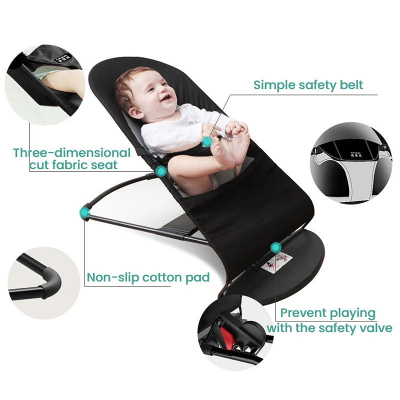 Siège de transat pour bébé, à mécanisme manuel, avec mouvement naturel — Monptitlou