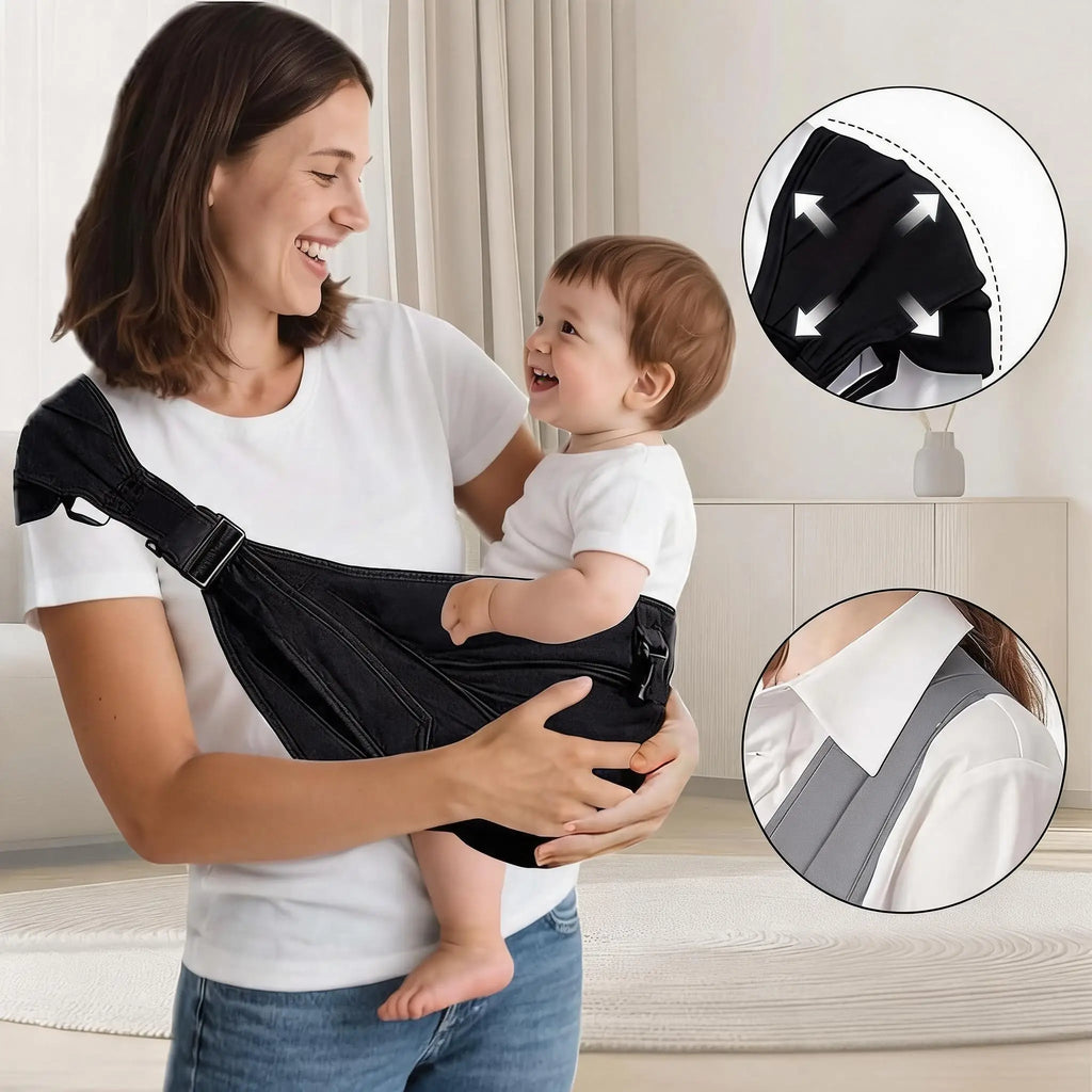 Porte-bébé ergonomique avec boucle réglable et verrou de sécurité — Monptitlou