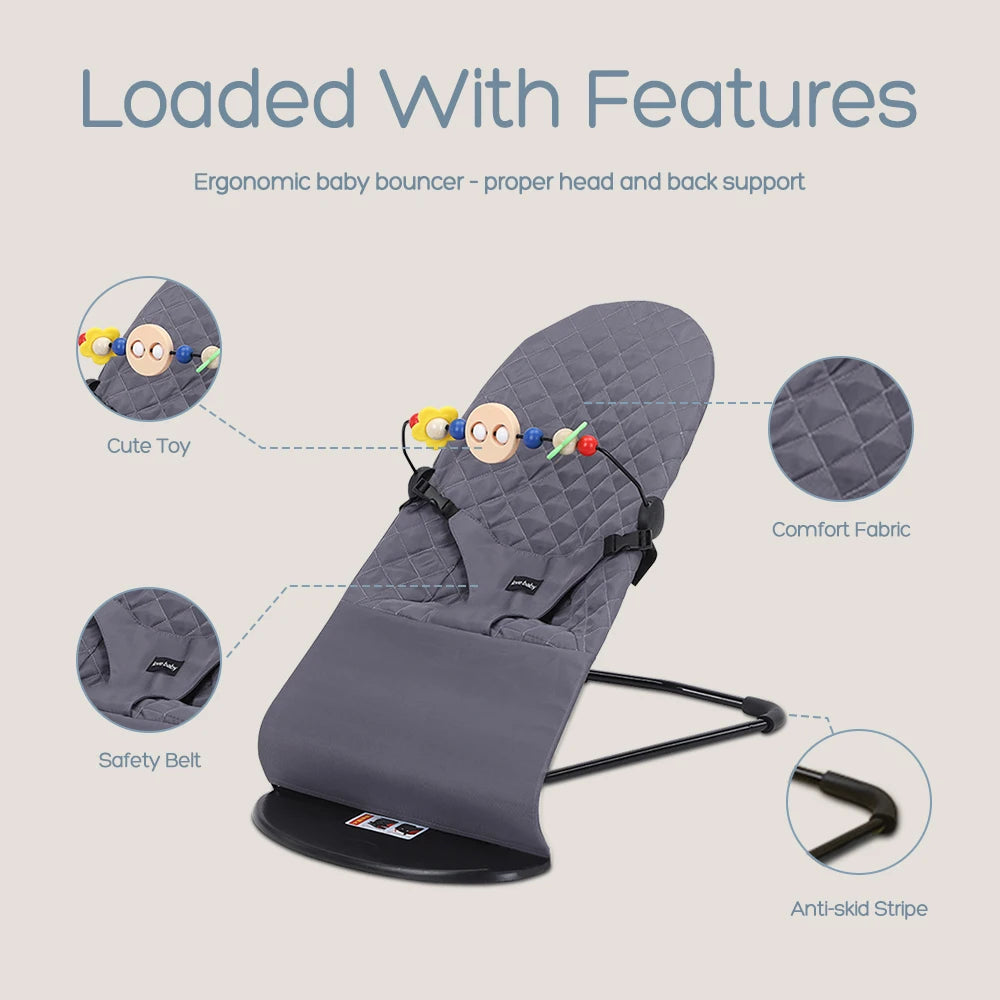 Chaise à bascule pliable pour bébé, avec jouets — Monptitlou
