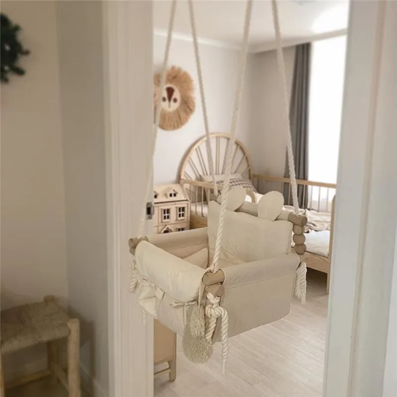 Ins coréen infantile ménage intérieur chaise suspendue coaxial bébé — Monptitlou Image