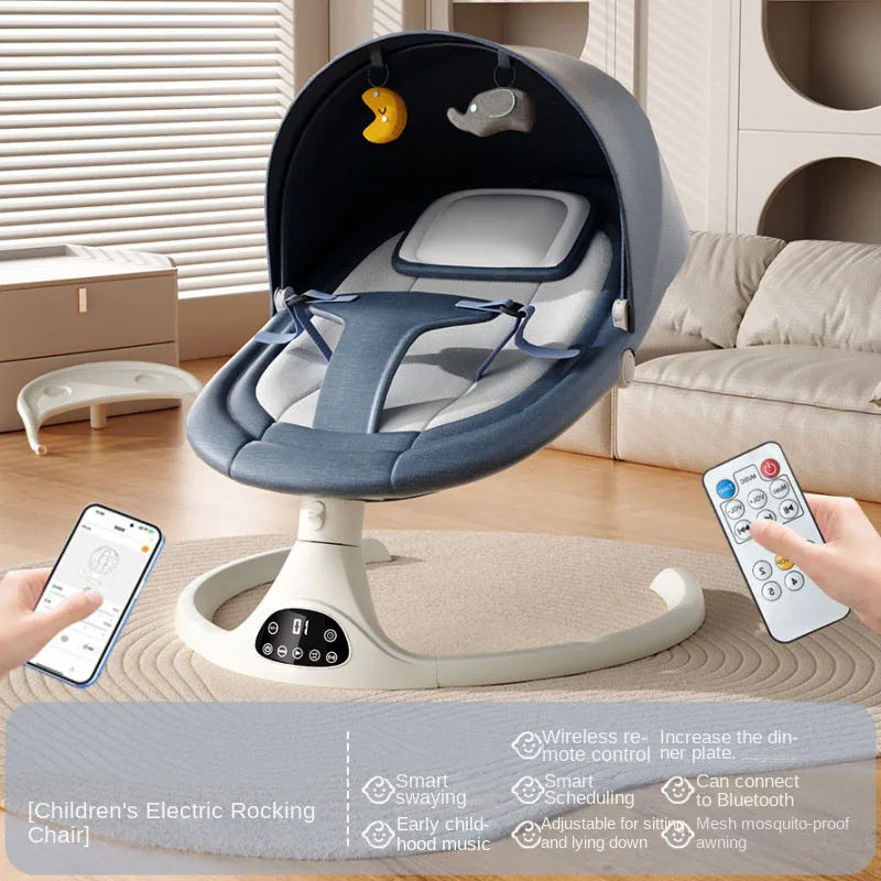 Chaise berçante électrique pour bébé avec réglage multifonctionnel du — Monptitlou Image