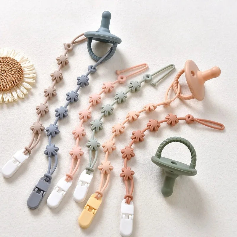 Attache-tétine pour bébé avec chaîne anti-perte — Monptitlou