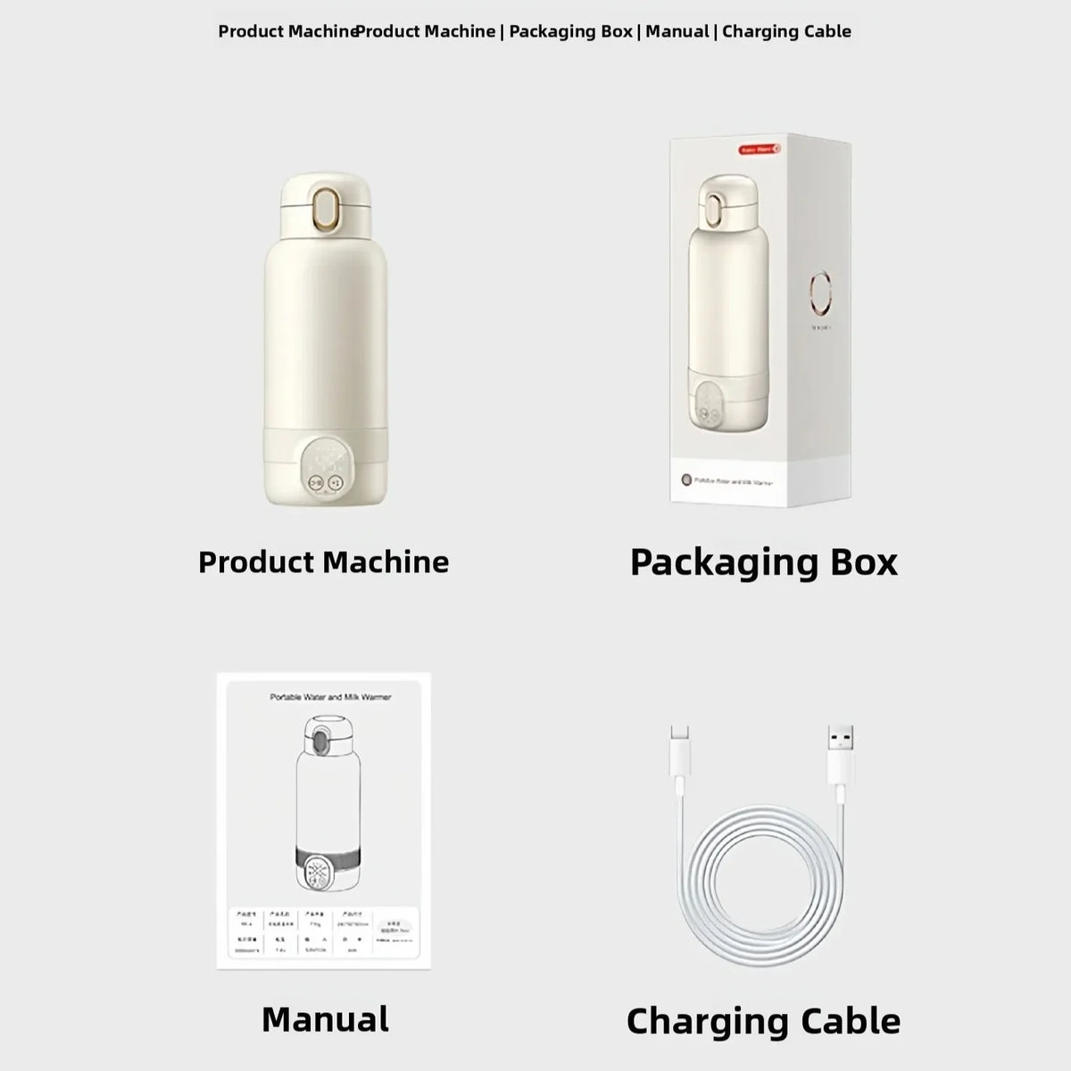 Chauffe-biberon sans fil portable en acier inoxydable — Monptitlou Image