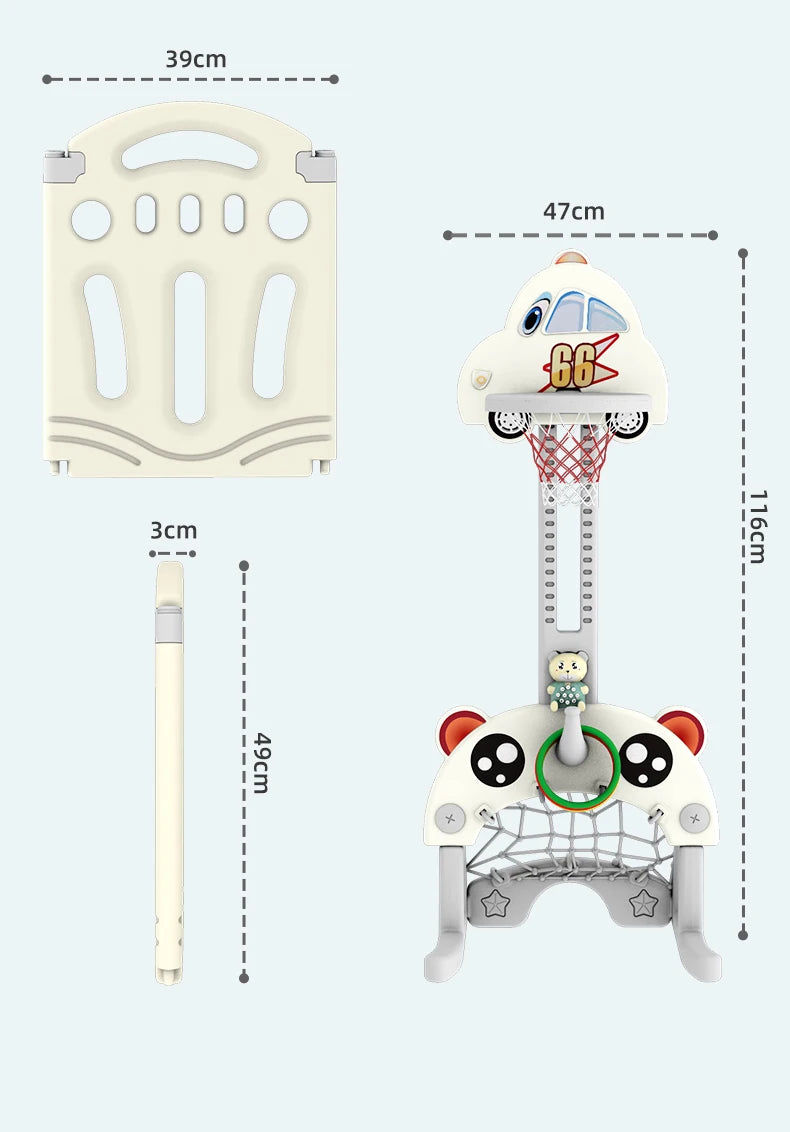 Parc modulaire pour bébé à panneaux, avec toboggan