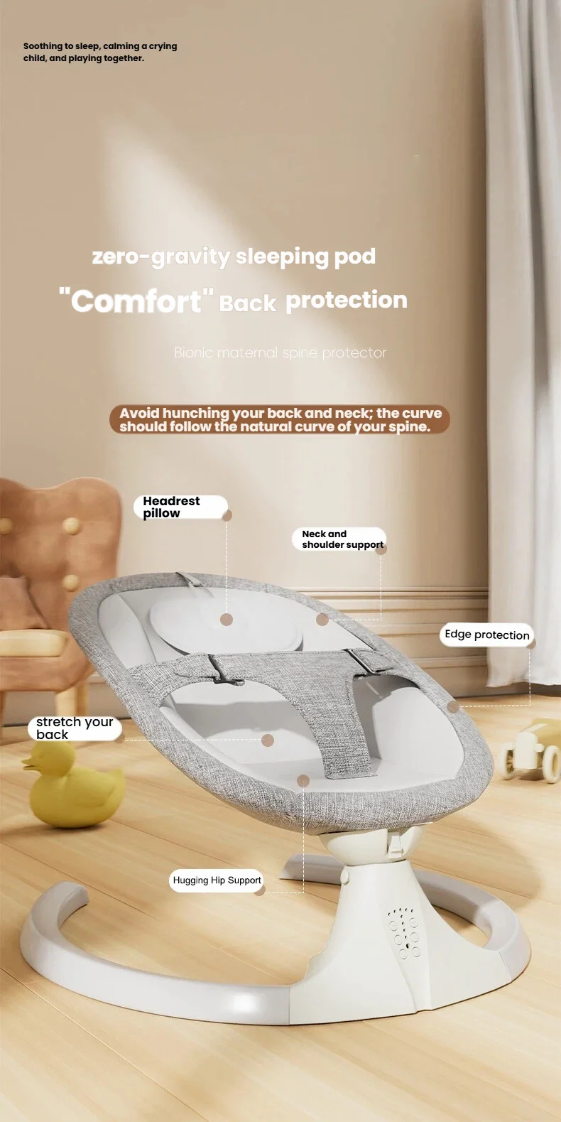 Chaise berçante pour bébé, balançoire électrique pour enfants — Monptitlou