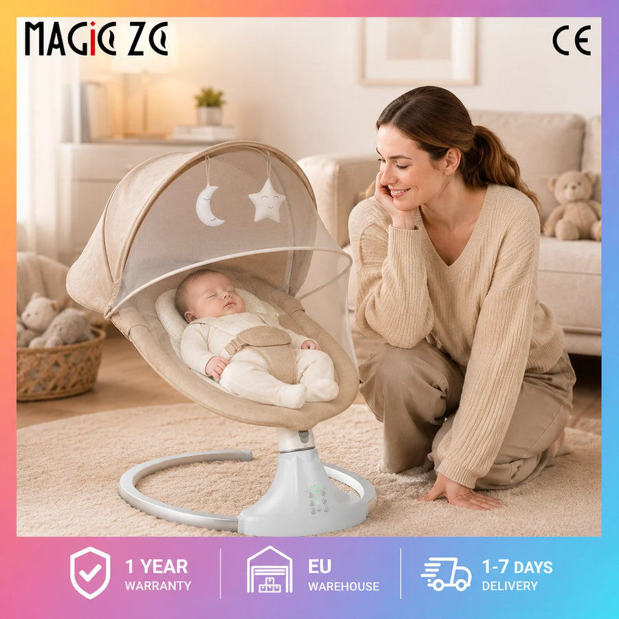 Chaise berçante électrique pour bébé, coussin de sommeil intelligent — Monptitlou